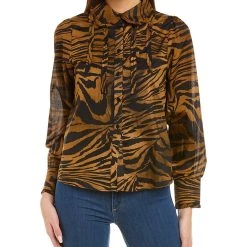 Cheapest 🌟 women Vilagallo Ruffle Collared Top 😀