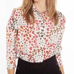 Top 10 🌟 Vilagallo 👩 women Loano White Print Blouse in Multi Color Animal Print 🎁