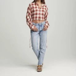 Deals 🔥 Sundays 👩 women Emma 👚 Shirt in Red Plaid ✔️