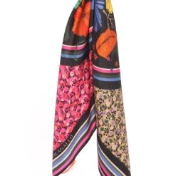 Best Sale 🎁 Vilagallo 👩 Women'S Silk Scarf in Navy Blooms 😉