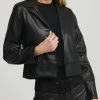 Promo 😀 Sundays 👩 women Felicity Blazer Vegan Leather in Black 🤩