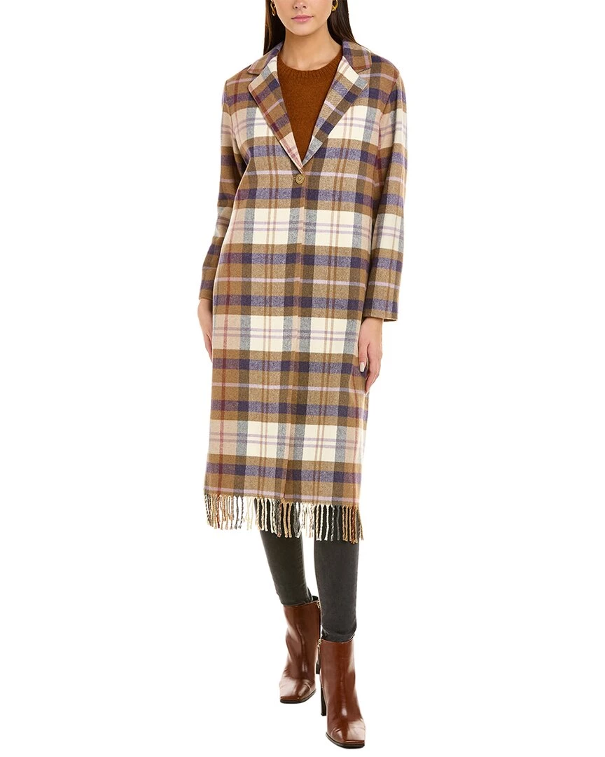 Hot Sale ๐ women Vilagallo Plaid Fringe Wool-Blend ๐งฅ Coat โค๏ธ 5 Hot Sale ๐ women Vilagallo Plaid Fringe Wool-Blend ๐งฅ Coat โค๏ธ - Image 3