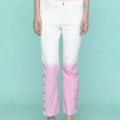 Vilagallo Sales Store 32 Discount ๐คฉ Vilagallo ๐ฉ women Fab Trouser in Pink/White ๐ฅฐ