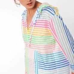 Brand new 😉 Vilagallo 👩 women Surf Stripes Pullover Hoodie In Neon Stripes 🧨