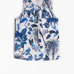 Hot Sale 🎁 Vilagallo 👩 women Edna 👕 Shirt in Deep Blue Jungle 🎁 -Vilagallo Sales Store 6a288259877f494e96203dc3a987d1a7 1080x