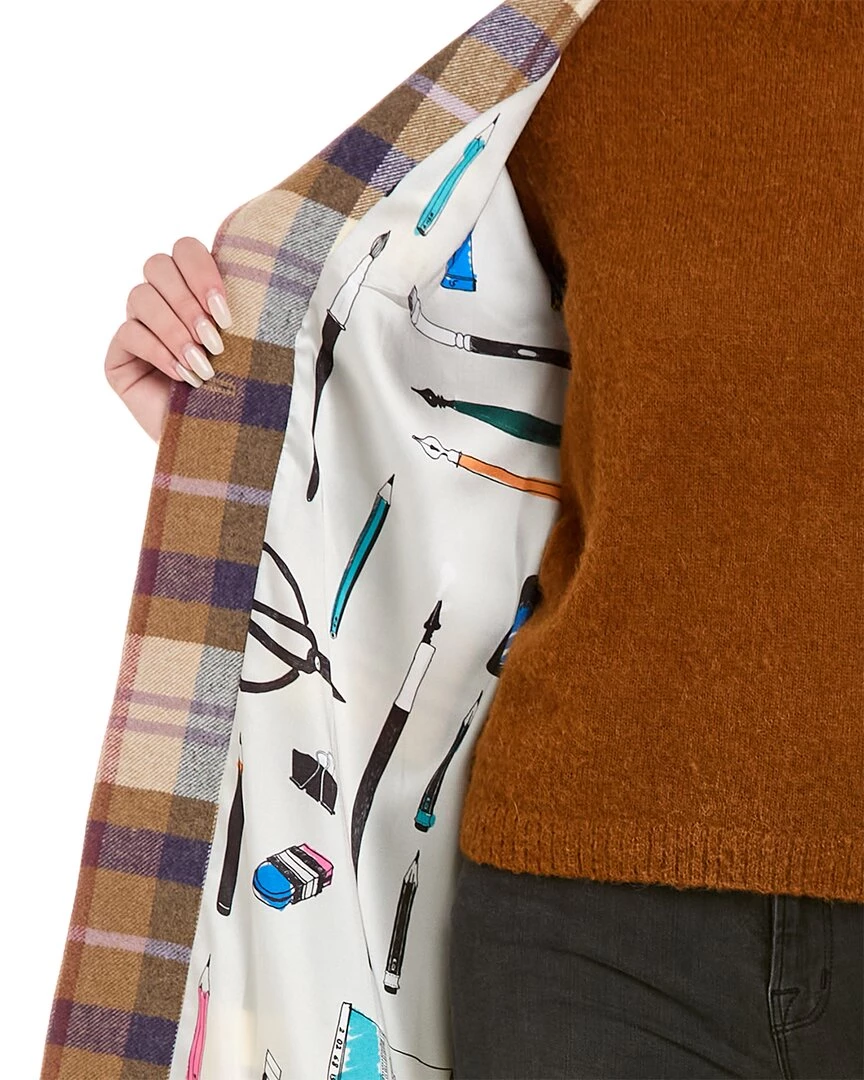 Hot Sale ๐ women Vilagallo Plaid Fringe Wool-Blend ๐งฅ Coat โค๏ธ 6 Hot Sale ๐ women Vilagallo Plaid Fringe Wool-Blend ๐งฅ Coat โค๏ธ - Image 4