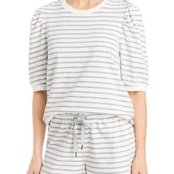 Cheapest ✨ Sundays 👩 Womens Crewneck Striped T-Shirt 😉