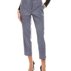 Outlet 🌟 women Vilagallo Houndstooth Wool-Blend Pant 👏