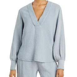 Buy 💯 Sundays Vera 👩 Womens Gauze V-Neck Pullover Top 😀