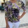 Best Pirce 🔔 Sundays 👩 women Palm Print 3/4 Sleeve Top in Multi 🥰 -Vilagallo Sales Store 9c2b3cf76f104a17a5cb08f40488c5bc 1080x
