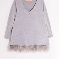 Brand new 🤩 Vilagallo 👩 women Feather Bottom Top in Grey Silver 🛒