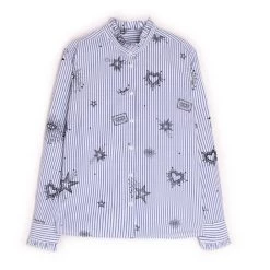 Buy 🌟 Vilagallo 👩 women Diana 👚 Shirt in Blue Stripe Flock Magic 🔔