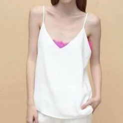 Top 10 😍 Vilagallo 👩 women Elettra Crep Crudo 👚 Shirt in White/Pink 🌟