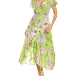 Discount 👏 Vilagallo 👩 women Villagallo Surplice Midi 👗 Dress ⌛