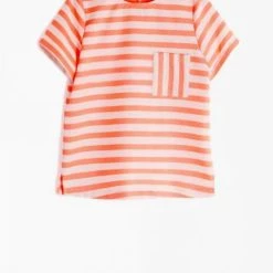 Deals 🛒 Vilagallo 👩 women 🍬 Candy Stripe 👚 Shirt in Orange/Pink Stripe 🔔