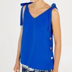 Cheap 👍 Vilagallo 👩 women Miranda 👕 Shirt in Blue Crepe ⭐