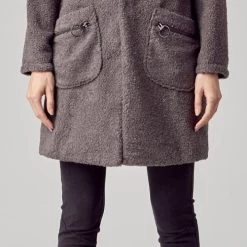 Outlet 😉 Sundays 👩 women Parks Sherpa 🧥 Coat In Smoke Grey 🌟