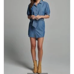 Hot Sale 🤩 Sundays 👩 women Murphy 👚 Shirt 👗 Dress in Chambray 🎁