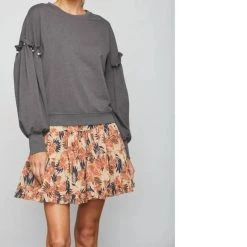 Discount 😍 Sundays 👩 women Pearl Top in Smoke Grey ✔️