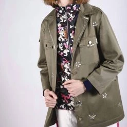 Hot Sale 😀 Vilagallo 👩 women Linnete Jacket in Green Fun 🎉