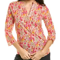 Flash Sale 🧨 Vilagallo 👩 women Villagallo Split-Neck Blouse 🛒