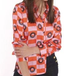 Best deal 🌟 Vilagallo 👩 women Isabella Pokhara 👕 Shirt in Orange 👏