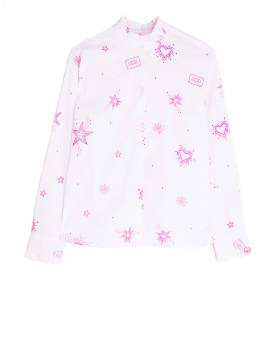 Budget ⭐ Vilagallo 👩 women Diana 👕 Shirt in Flock Magic White Cotton 🔥 3 Budget ⭐ Vilagallo 👩 women Diana 👕 Shirt in Flock Magic White Cotton 🔥